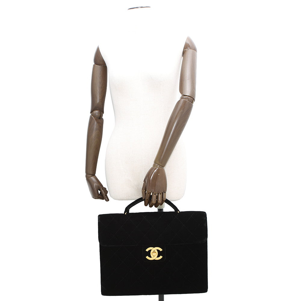 CHANEL Matelasse business bag Black Velvet