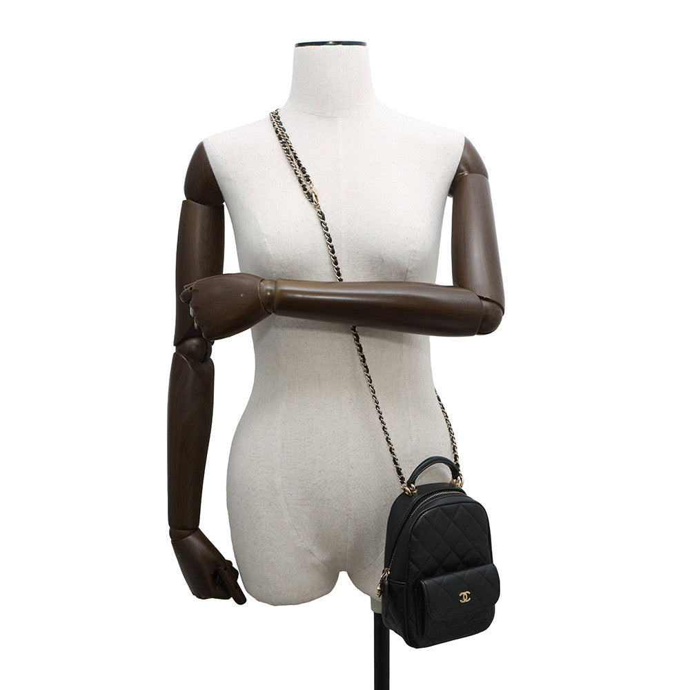 CHANEL Matelasse Timeless Classics Mini Backpack BlackAP3753 Caviar Leather