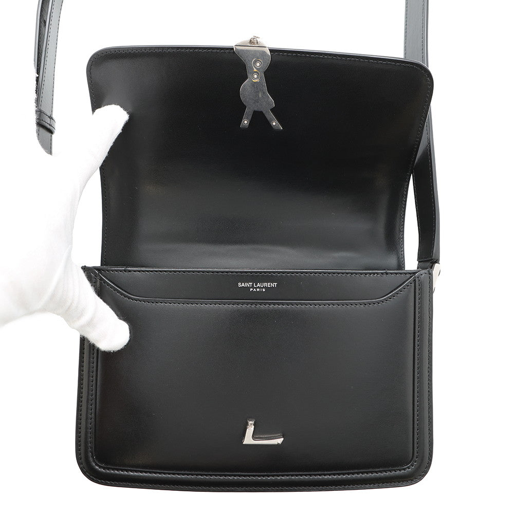 SAINT LAURENT PARIS Solferino Shoulder Bag Black711039 Leather Size Medium