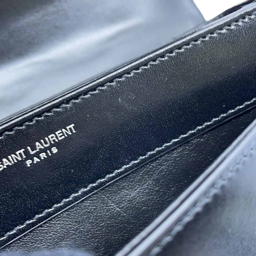 SAINT LAURENT PARIS Solferino Shoulder Bag Black711039 Leather Size Medium