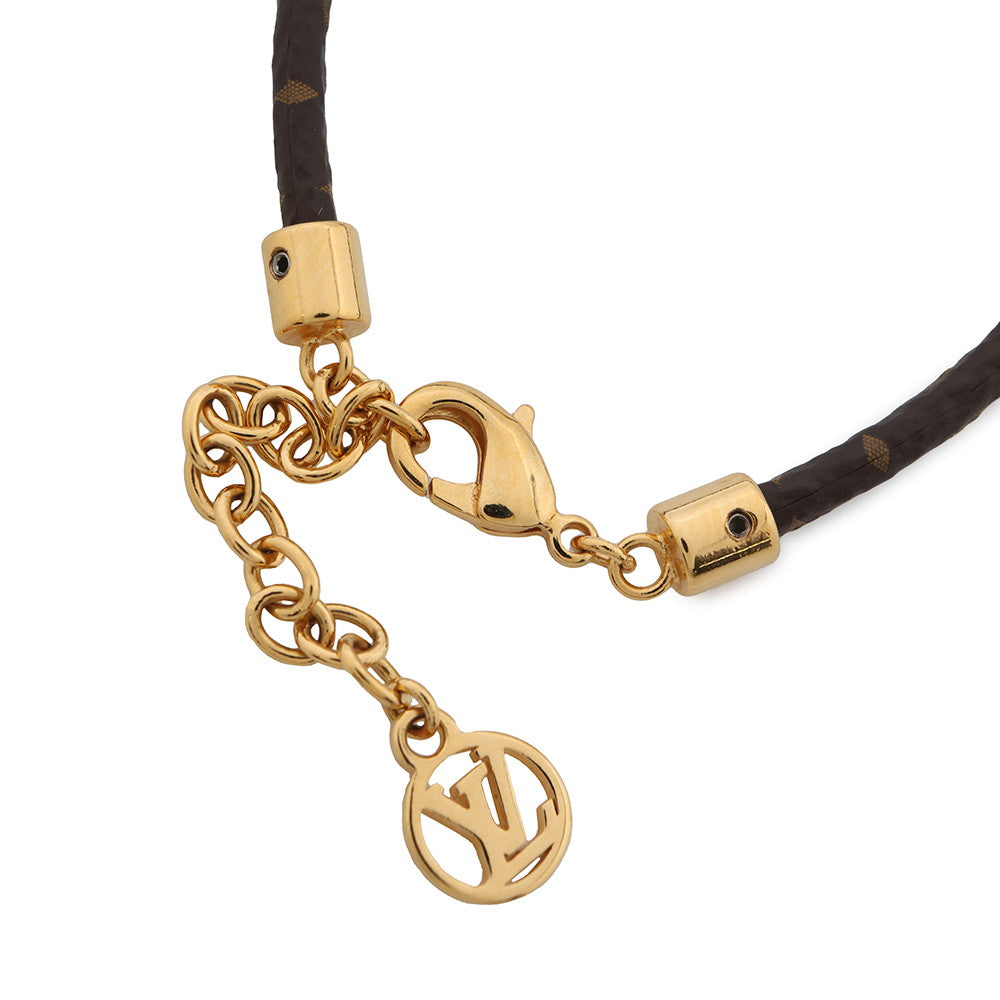 LOUIS VUITTON Bracelet Vivienne Basket Gold/Silver/WhiteM8218Z Monogram Metal Faux Pearl