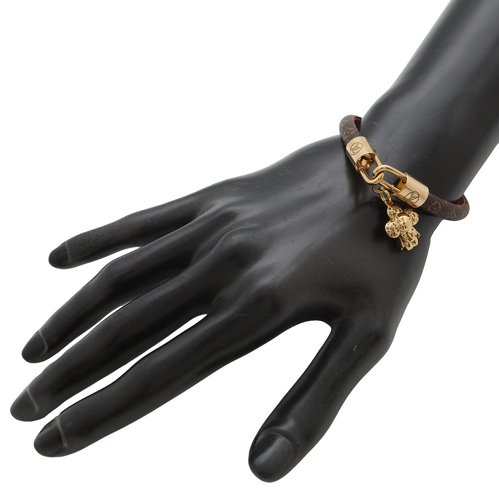 LOUIS VUITTON Bracelet Vivienne Size 19 BrownM6773 Monogram・Canvas Calf Leather