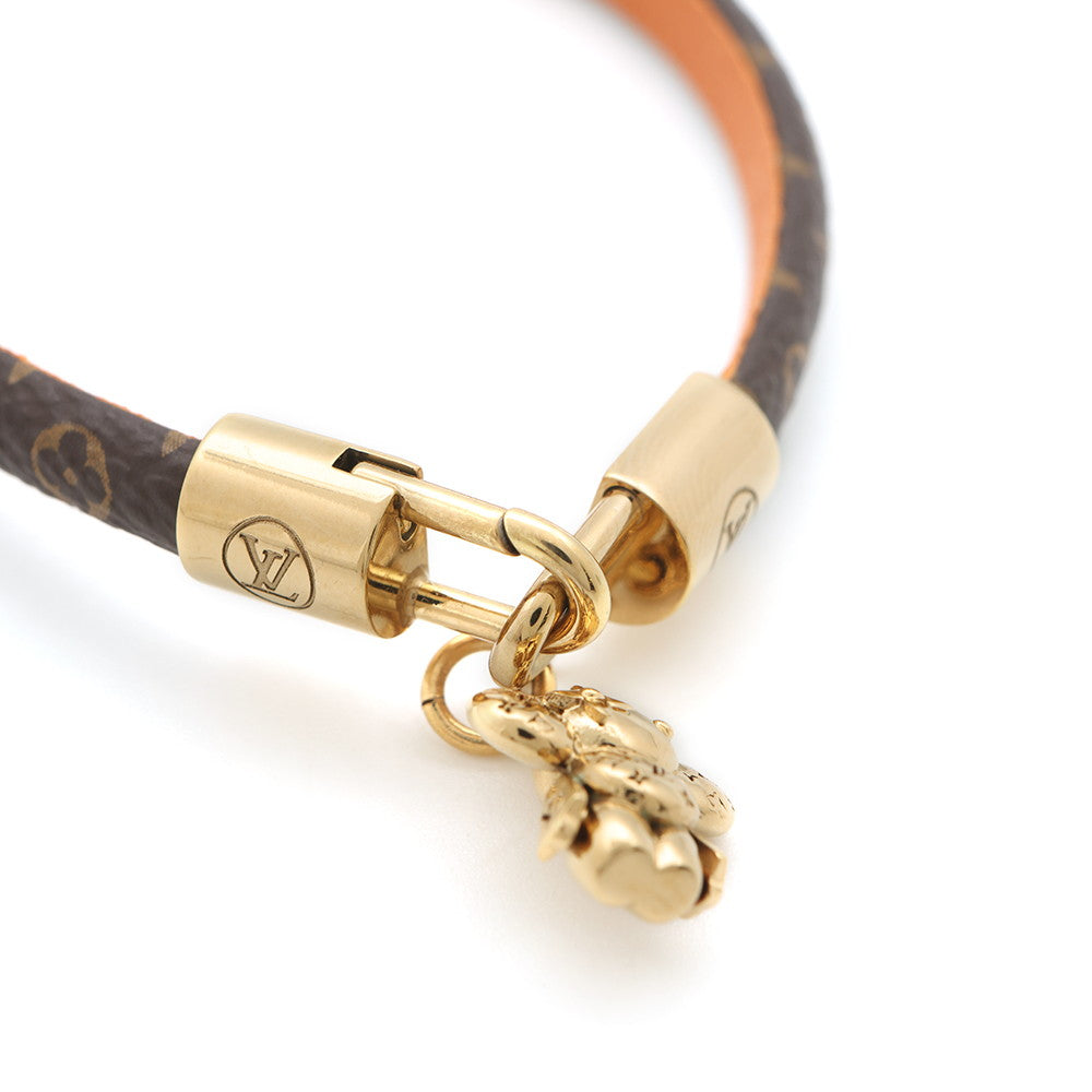 LOUIS VUITTON Bracelet Vivienne Size 19 BrownM6773 Monogram・Canvas Calf Leather