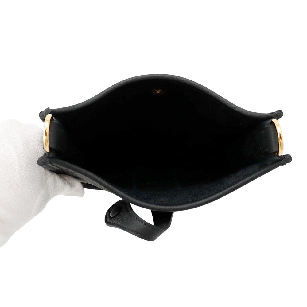 HERMES Evelyne Long Black Taurillon Clemence Size TPM