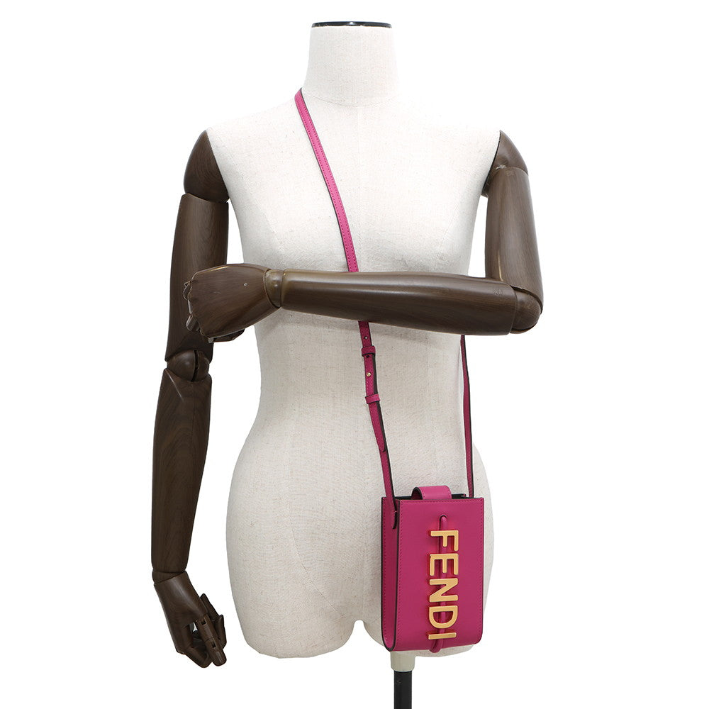 FENDI phone pouch PurplePink7AS192 Leather