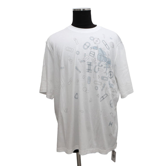 HERMES Fragment Equestress T-Shirt Size XXL White Cotton100%