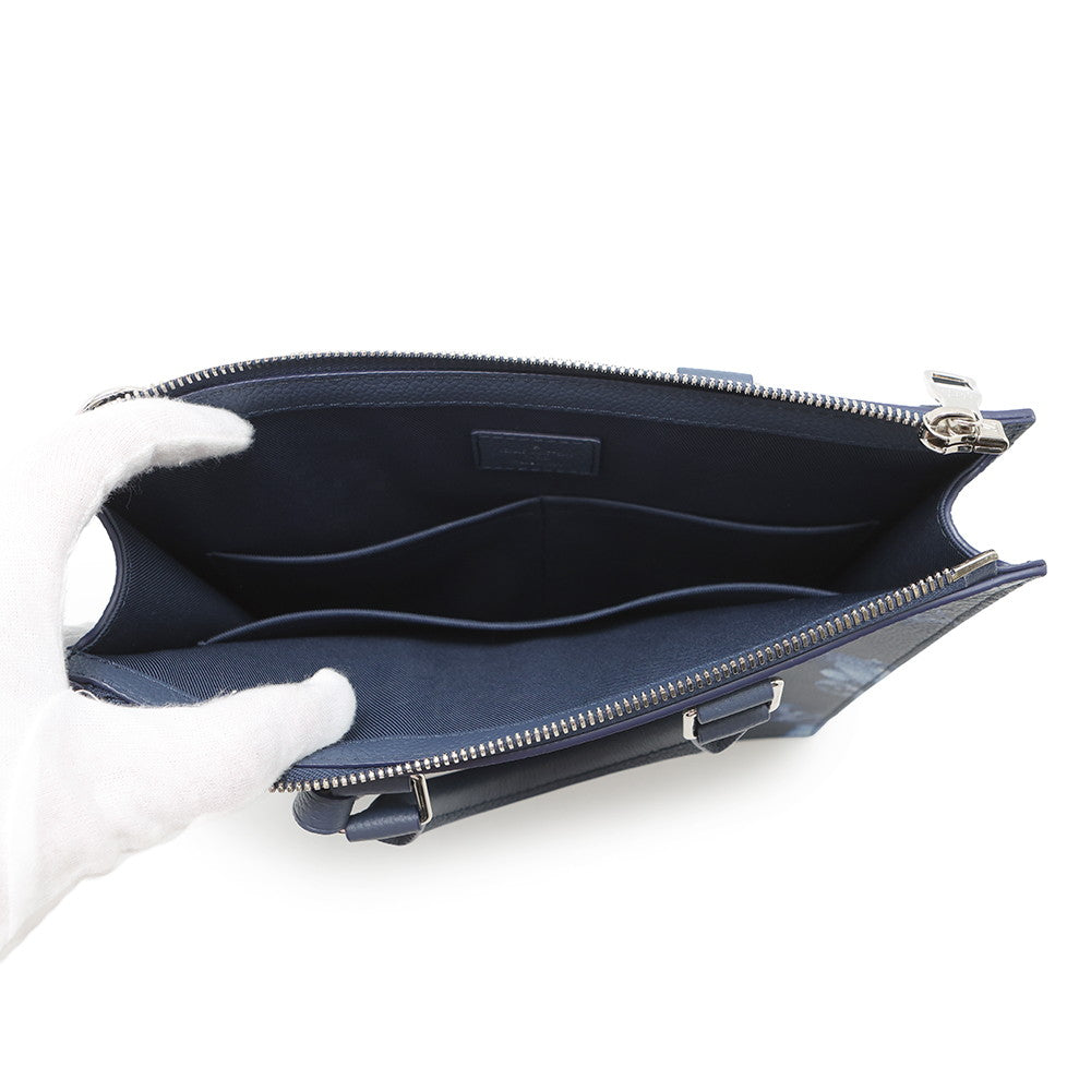 LOUIS VUITTON Sac Plat Messenger NavyM57843 Monogram Watercolor