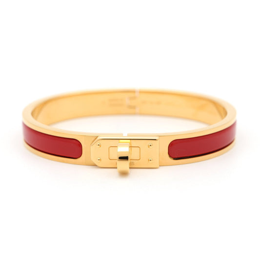 HERMES EnamelBracelet 《Mini・Clic・Kelly》 Red Metal Enamel