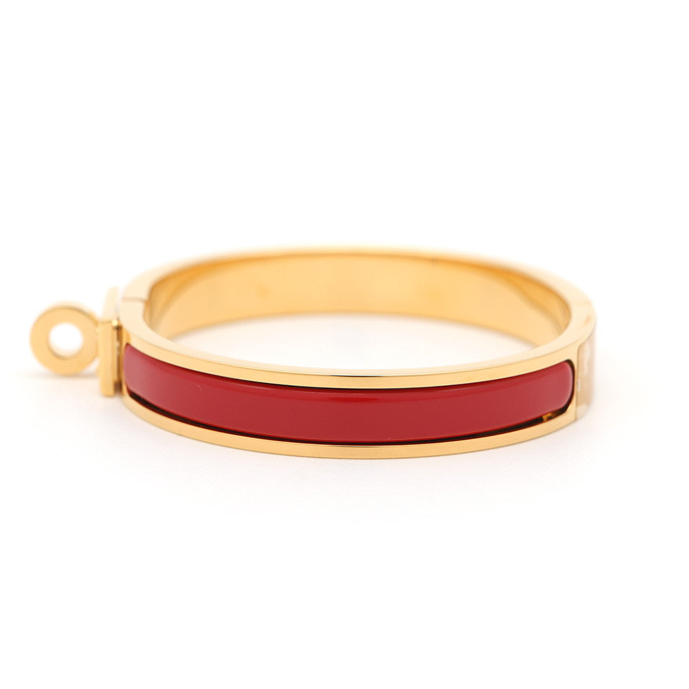 HERMES EnamelBracelet 《Mini・Clic・Kelly》 Red Metal Enamel