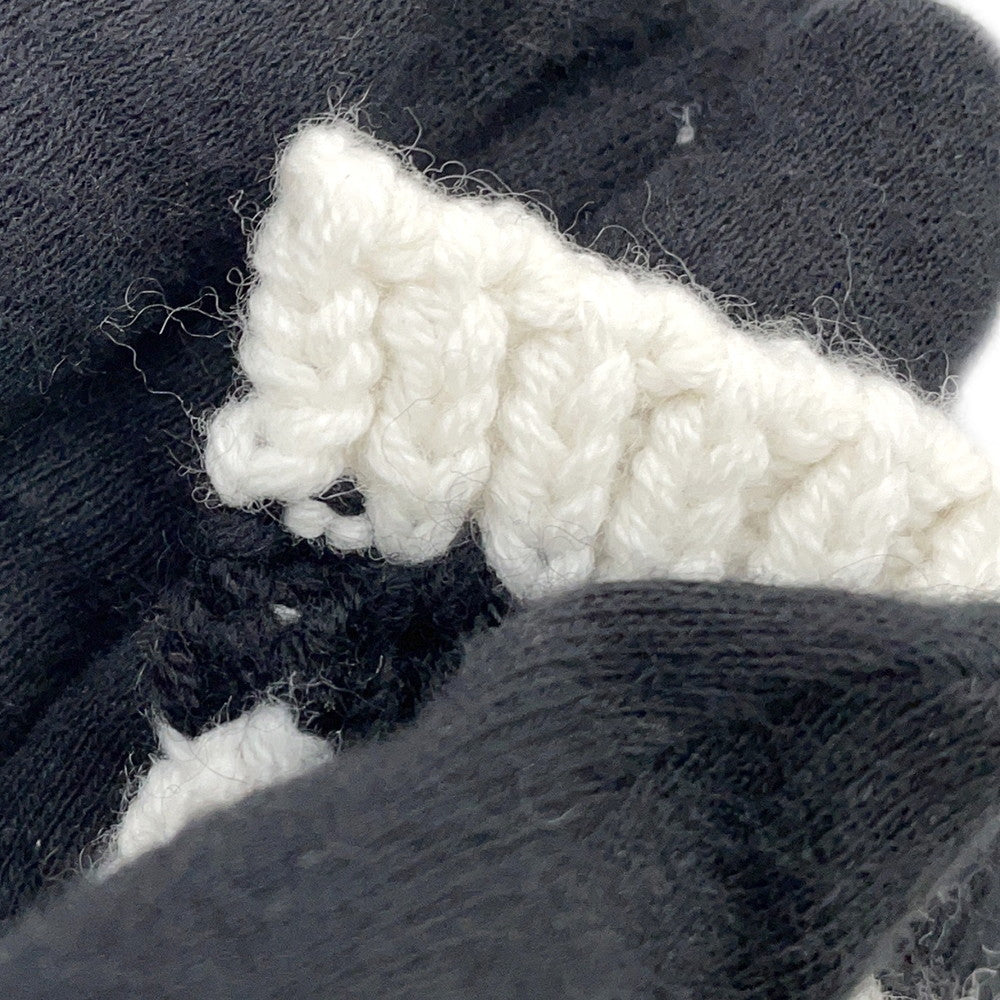 CHANEL Logo Patch Scarf White/BlackAAA409 Cashmere100%