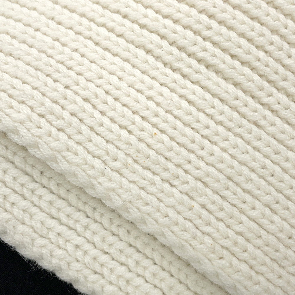 CHANEL Logo Patch Scarf White/BlackAAA409 Cashmere100%