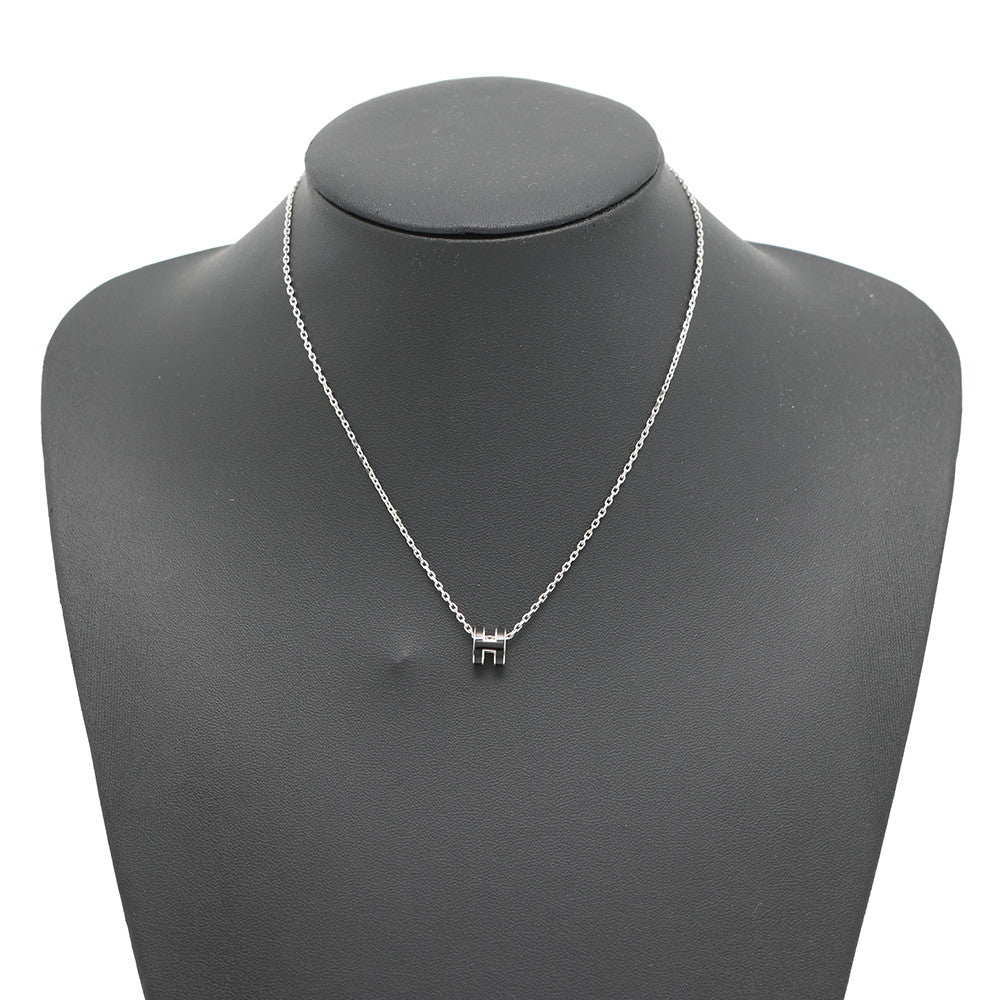 HERMES Pop Ash Necklace Size Mini Black Metal Lacquer