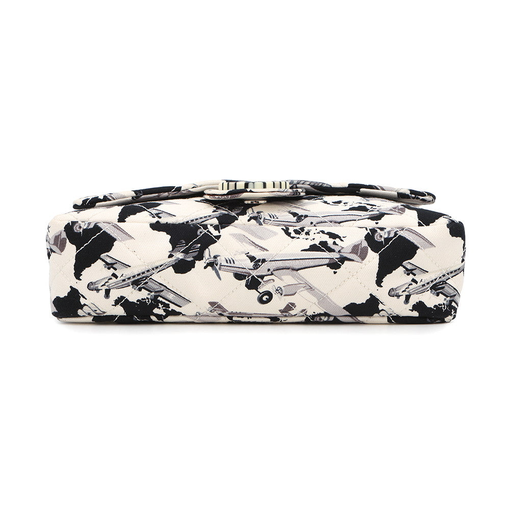 CHANEL Airline ChainShoulder Bag Black/WhiteA31977 Canvas Plastic Size 25