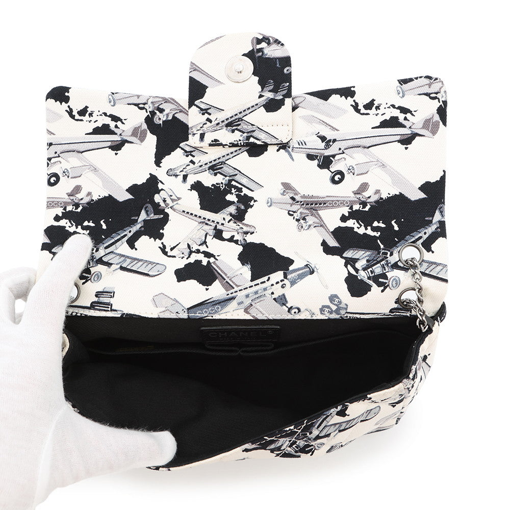 CHANEL Airline ChainShoulder Bag Black/WhiteA31977 Canvas Plastic Size 25