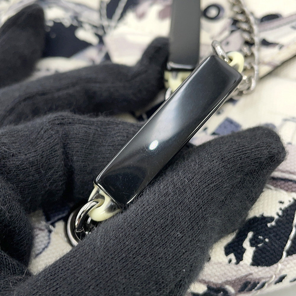 CHANEL Airline ChainShoulder Bag Black/WhiteA31977 Canvas Plastic Size 25