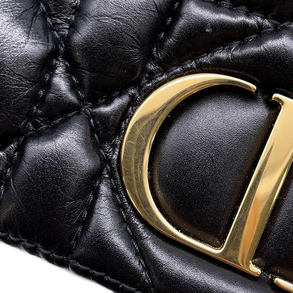 Dior Macrocanage ChainShoulderChain Wallet BlackS5135BNGX_M900 Leather