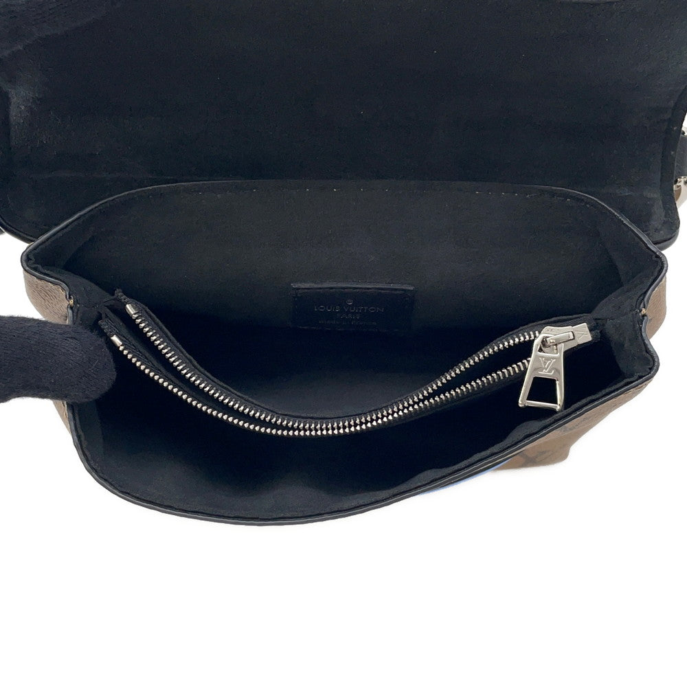 LOUIS VUITTON Pochette Kabuki Mask Marron/FuchsiaM43495 Monogram Reverse Canvas Epi Leather