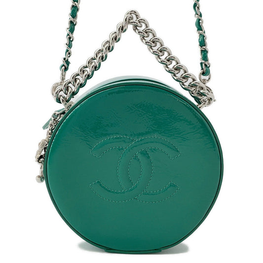 CHANEL Round As Earth 2WAYBag GreenA91946 Patent Leather