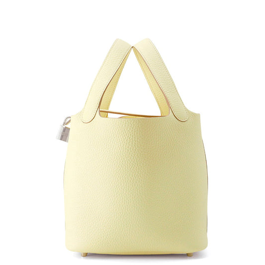 HERMES Picotin Lock Jaune Milton Taurillon Clemence Size PM