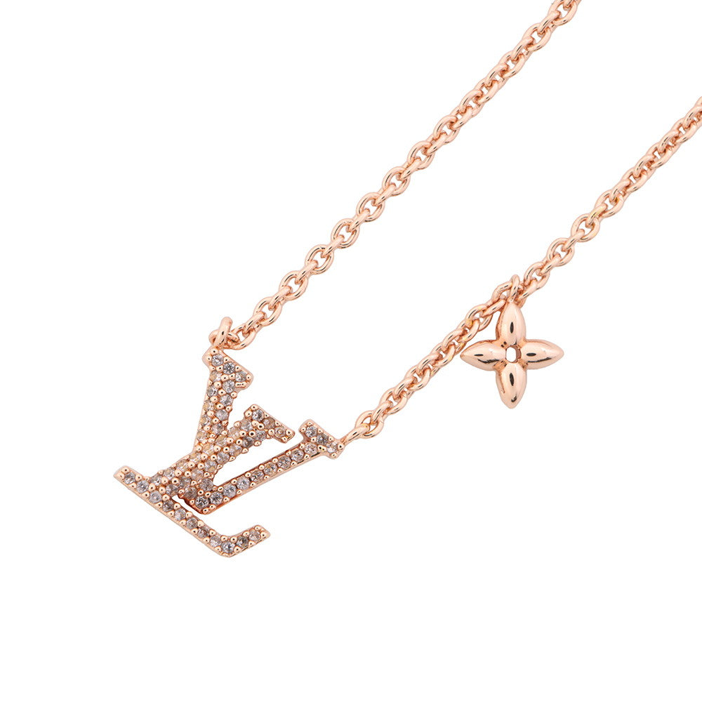 LOUIS VUITTON LV Iconic Necklace Pink GoldM00985 Metal Rhinestone
