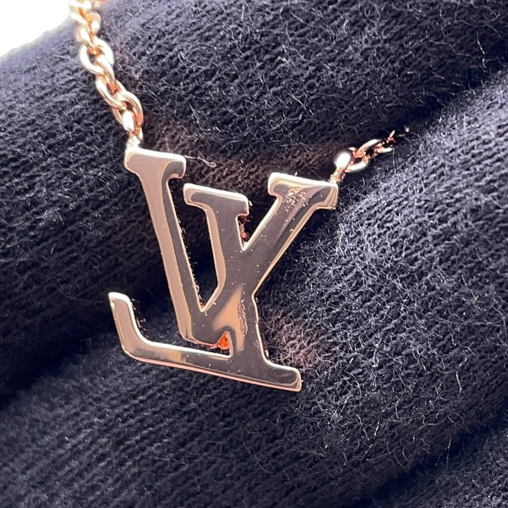 LOUIS VUITTON LV Iconic Necklace Pink GoldM00985 Metal Rhinestone