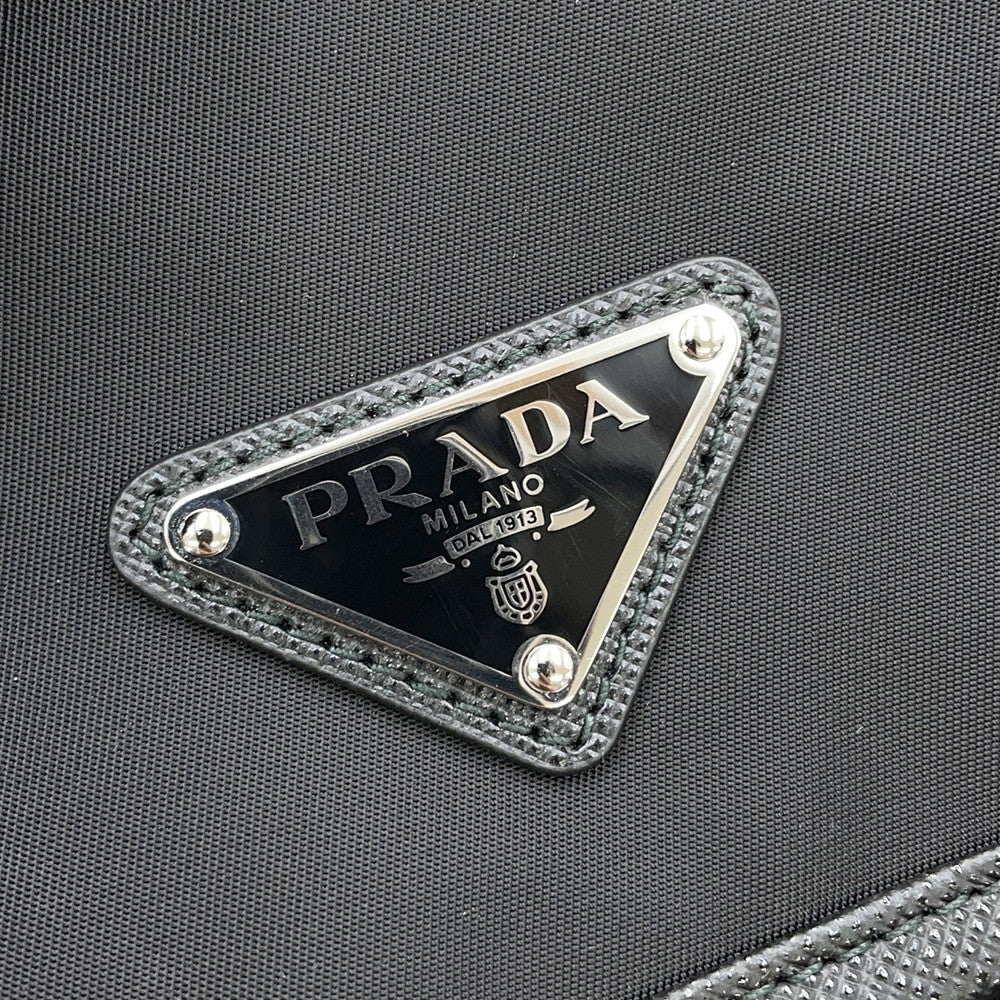 PRADA Re-Nylon xSaffiano Leather Shoulder Bag Black2VD066 Nylon Leather