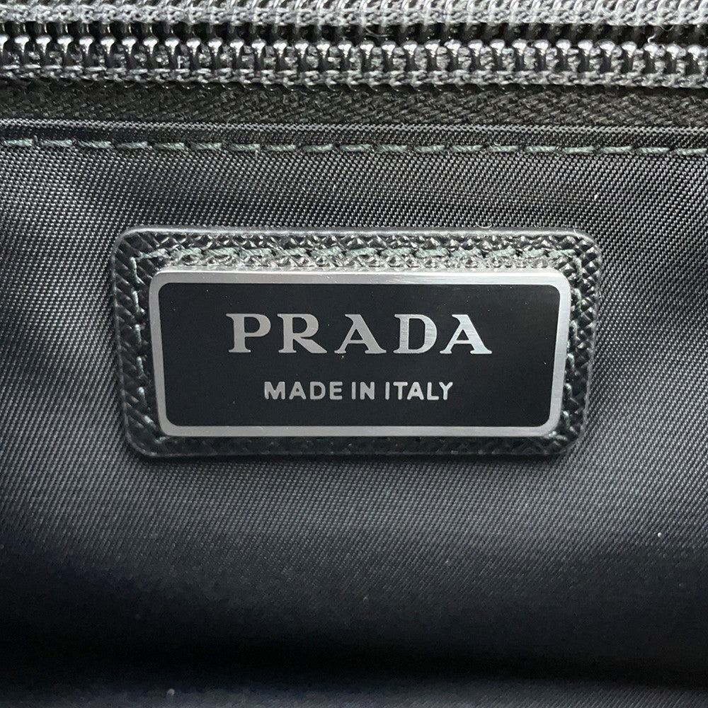 PRADA Re-Nylon xSaffiano Leather Shoulder Bag Black2VD066 Nylon Leather