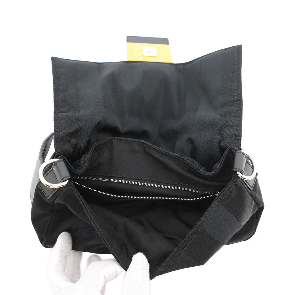 FENDI Pecan Bucket for Men Black/Yellow7VA472 Nylon Leather