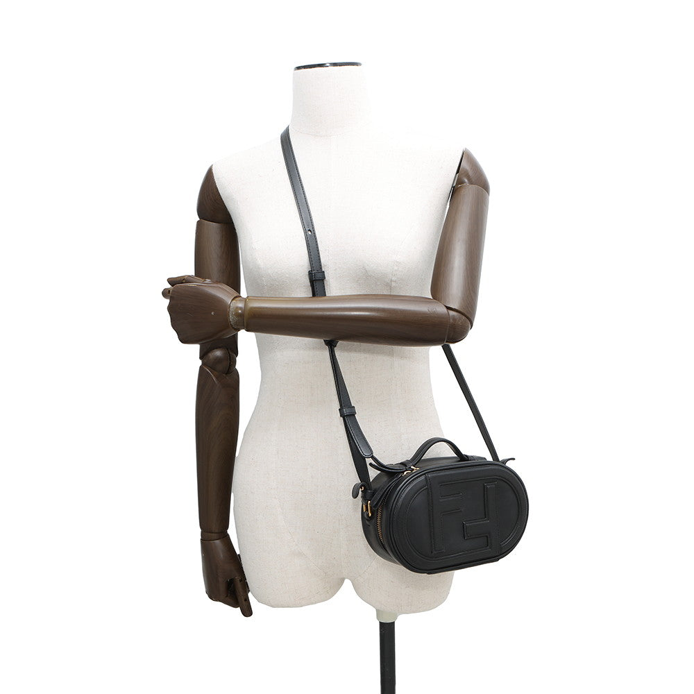 FENDI Orlock Camera Shoulder Bag Black8BS058 Leather Size Mini