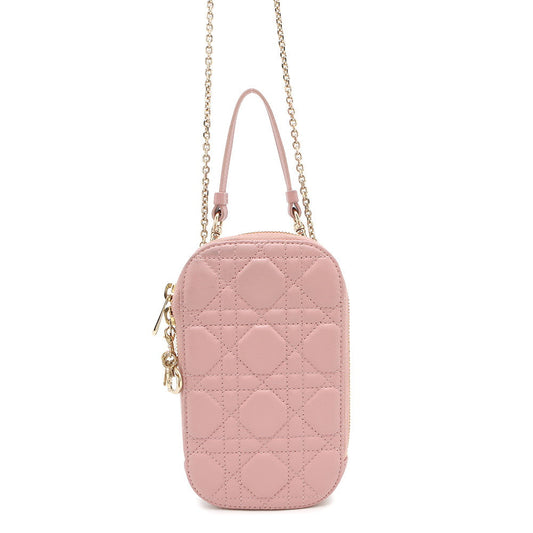 Dior Lady Dior Chain Phone Pouch PinkS0872ONMJ Leather