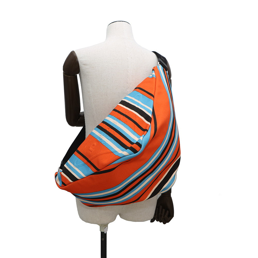PRADA Triangle Shoulder Bag Orange/Blue2VY007 Canvas Size Large