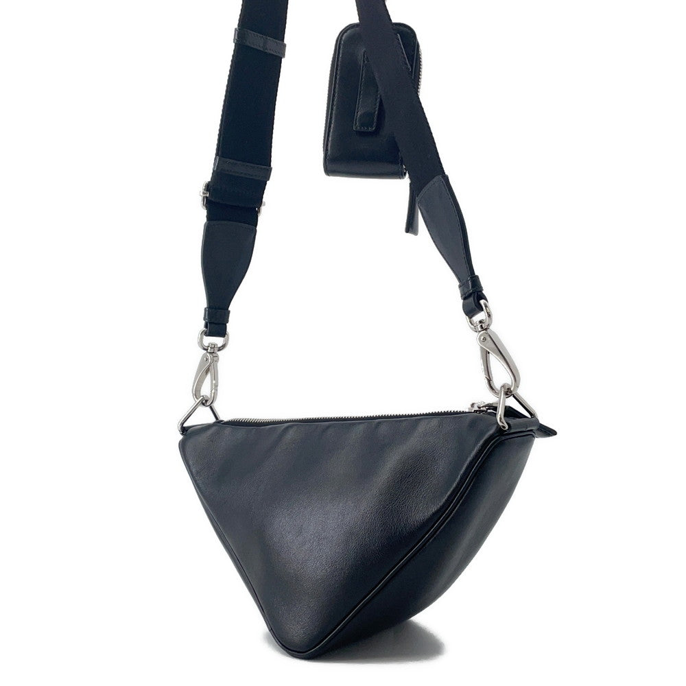 PRADA Triangle 2WAY Shoulder Bag Black1BH190 Leather