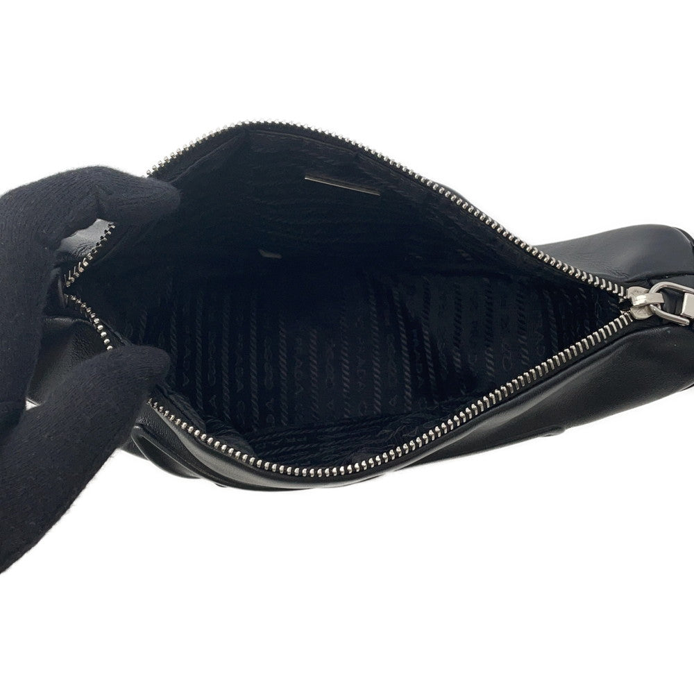 PRADA Triangle 2WAY Shoulder Bag Black1BH190 Leather