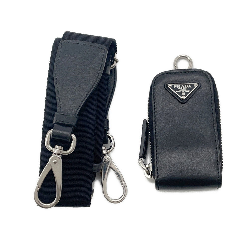PRADA Triangle 2WAY Shoulder Bag Black1BH190 Leather
