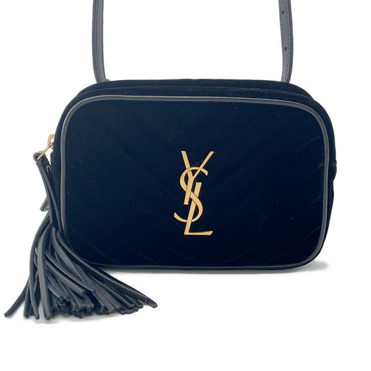 SAINT LAURENT PARIS Lu Camera Belt Bag Black534817 Velour