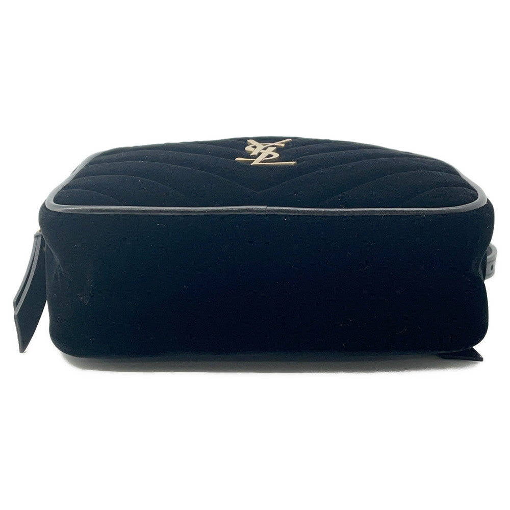 SAINT LAURENT PARIS Lu Camera Belt Bag Black534817 Velour
