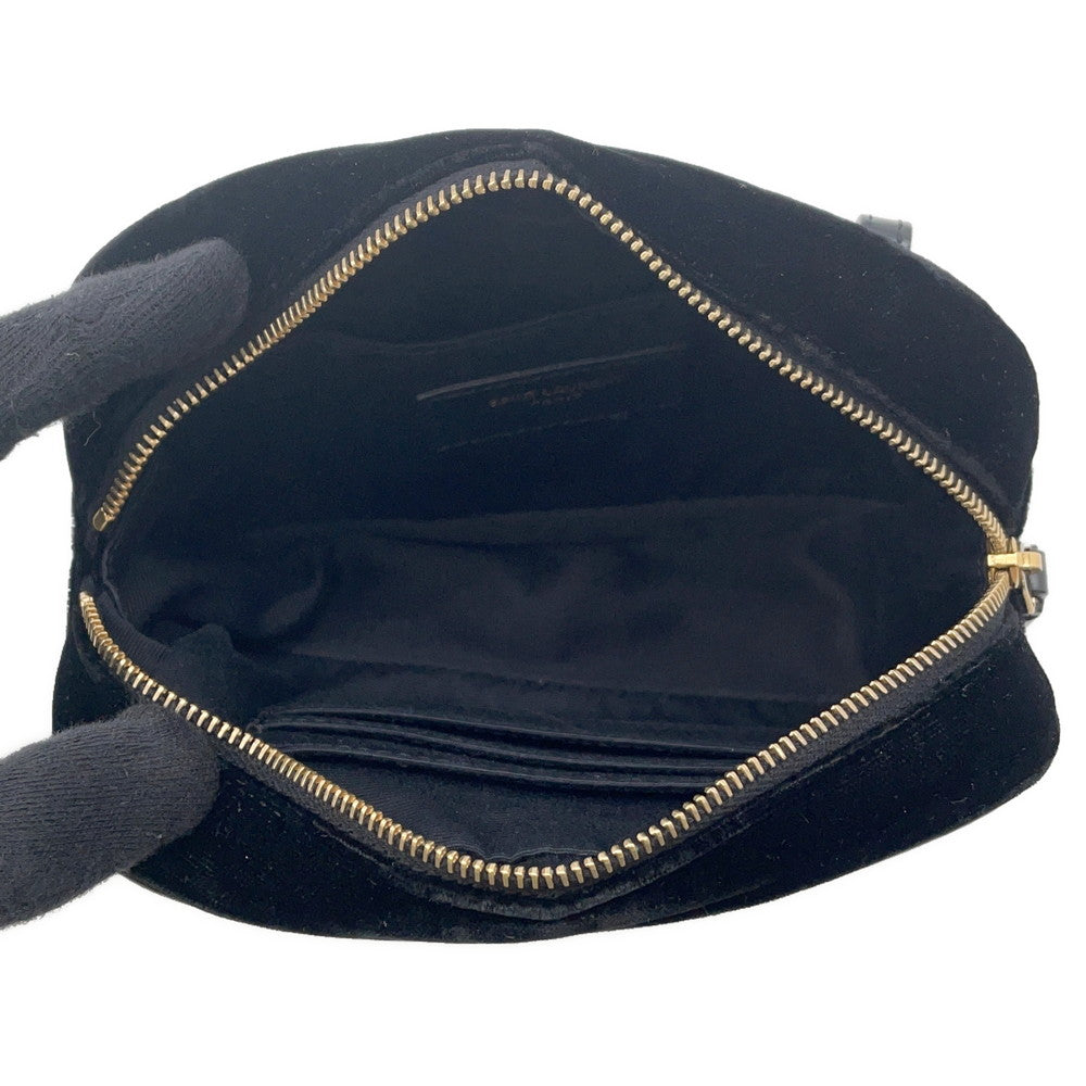 SAINT LAURENT PARIS Lu Camera Belt Bag Black534817 Velour