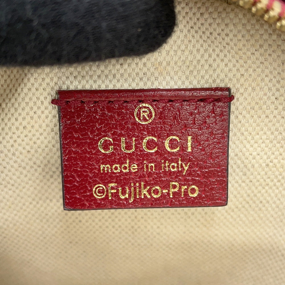 GUCCI GG Supreme Round Shoulder Bag Doraemon Collaboration Brown/Red625216 PVC Leather