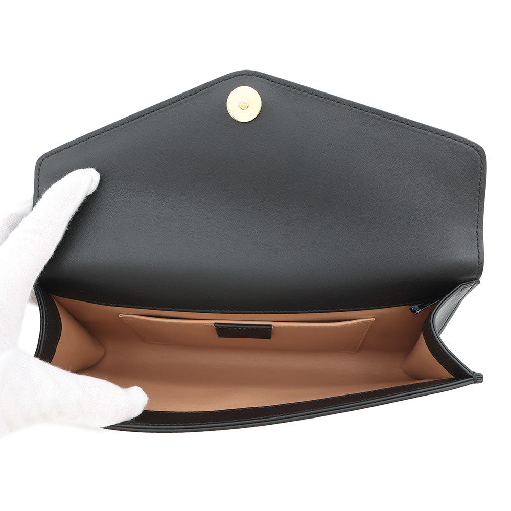 GUCCI Raja Broadway Clutch Bag Black576532 Leather