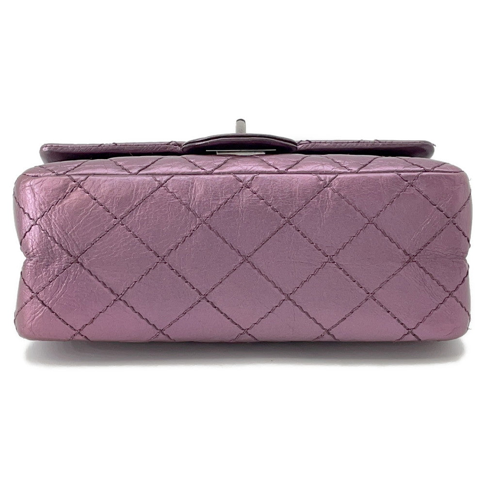 CHANEL 2.55 ChainShoulder Bag MetalicPink Lambskin Size Mini