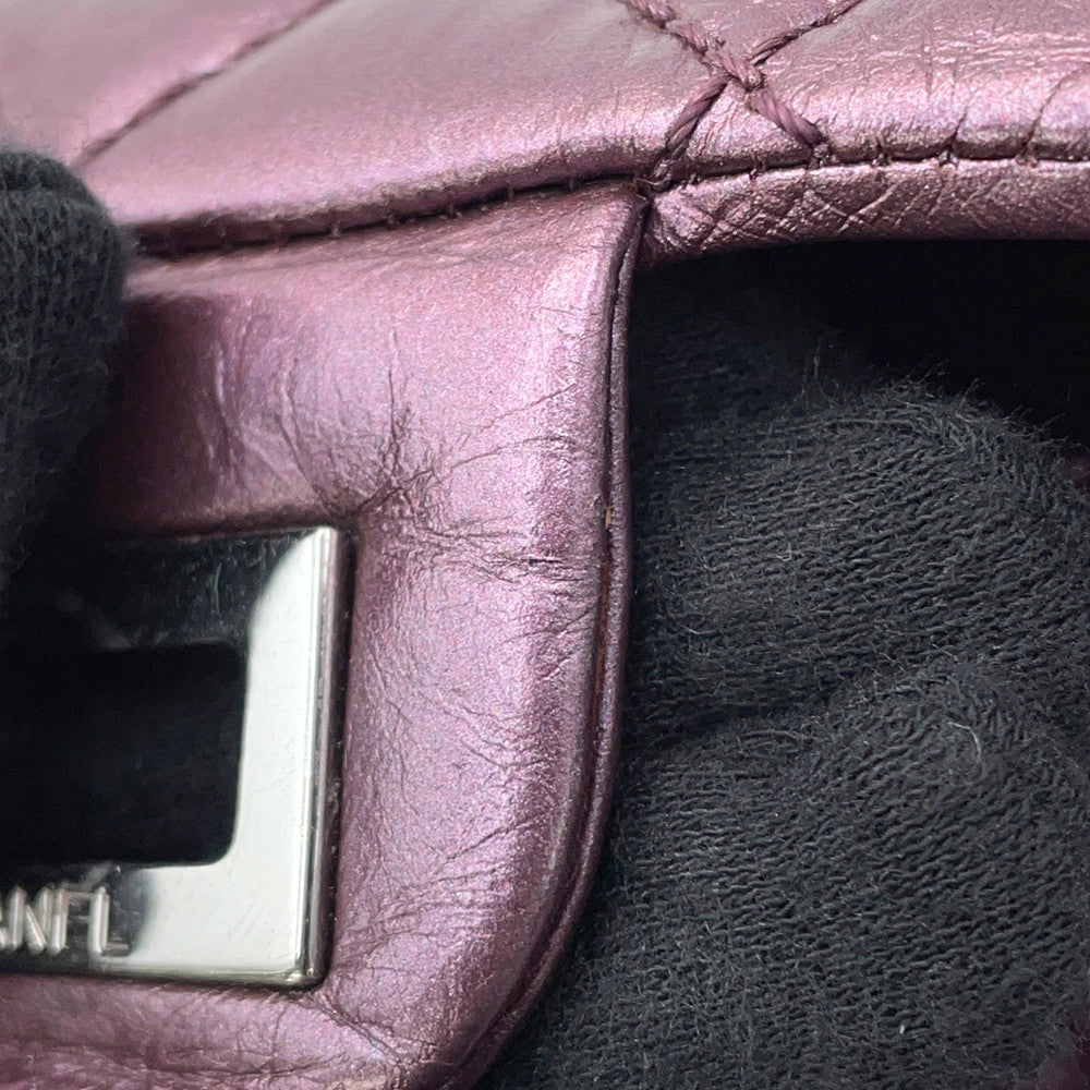 CHANEL 2.55 ChainShoulder Bag MetalicPink Lambskin Size Mini