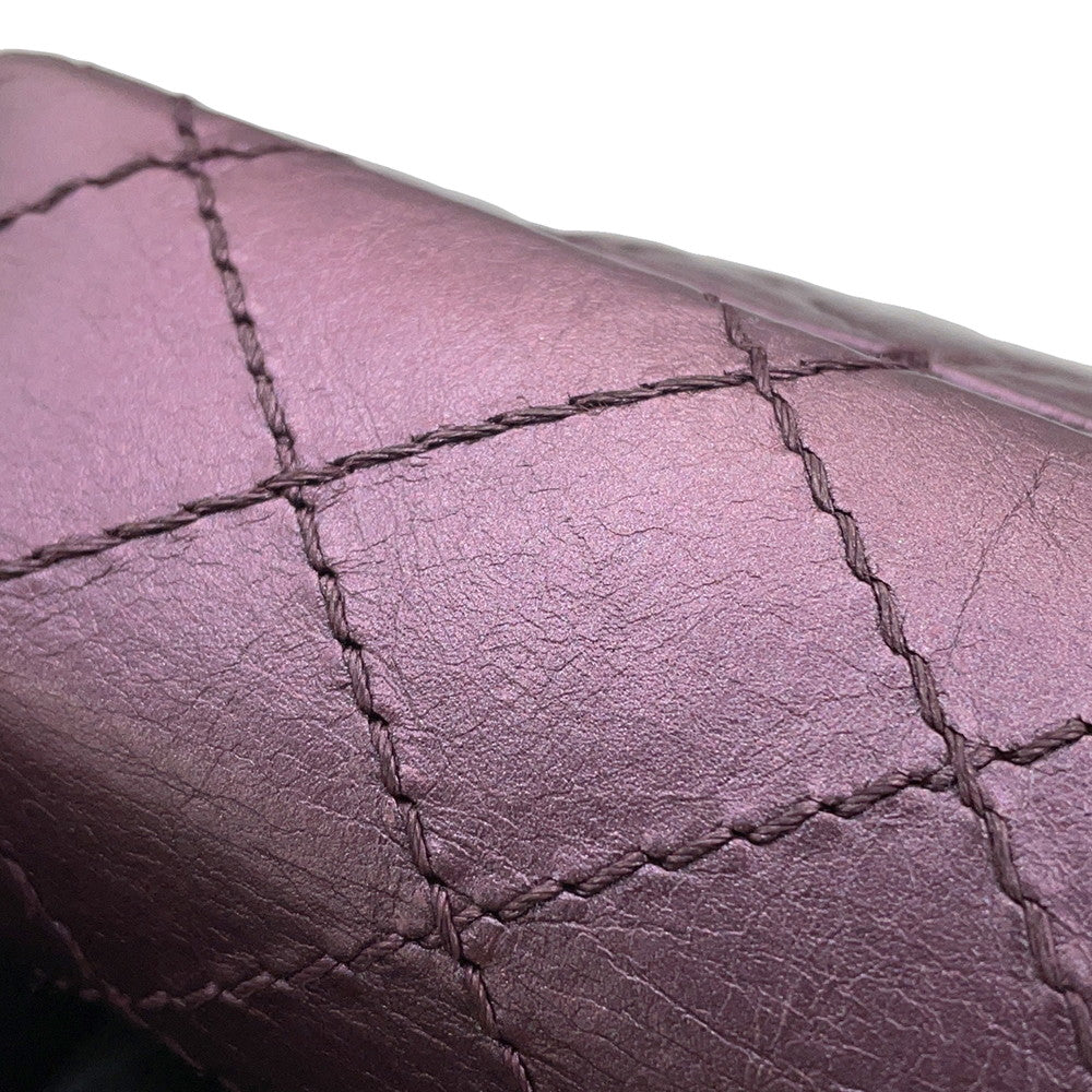 CHANEL 2.55 ChainShoulder Bag MetalicPink Lambskin Size Mini