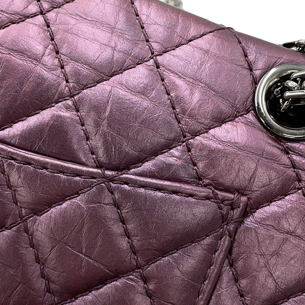 CHANEL 2.55 ChainShoulder Bag MetalicPink Lambskin Size Mini