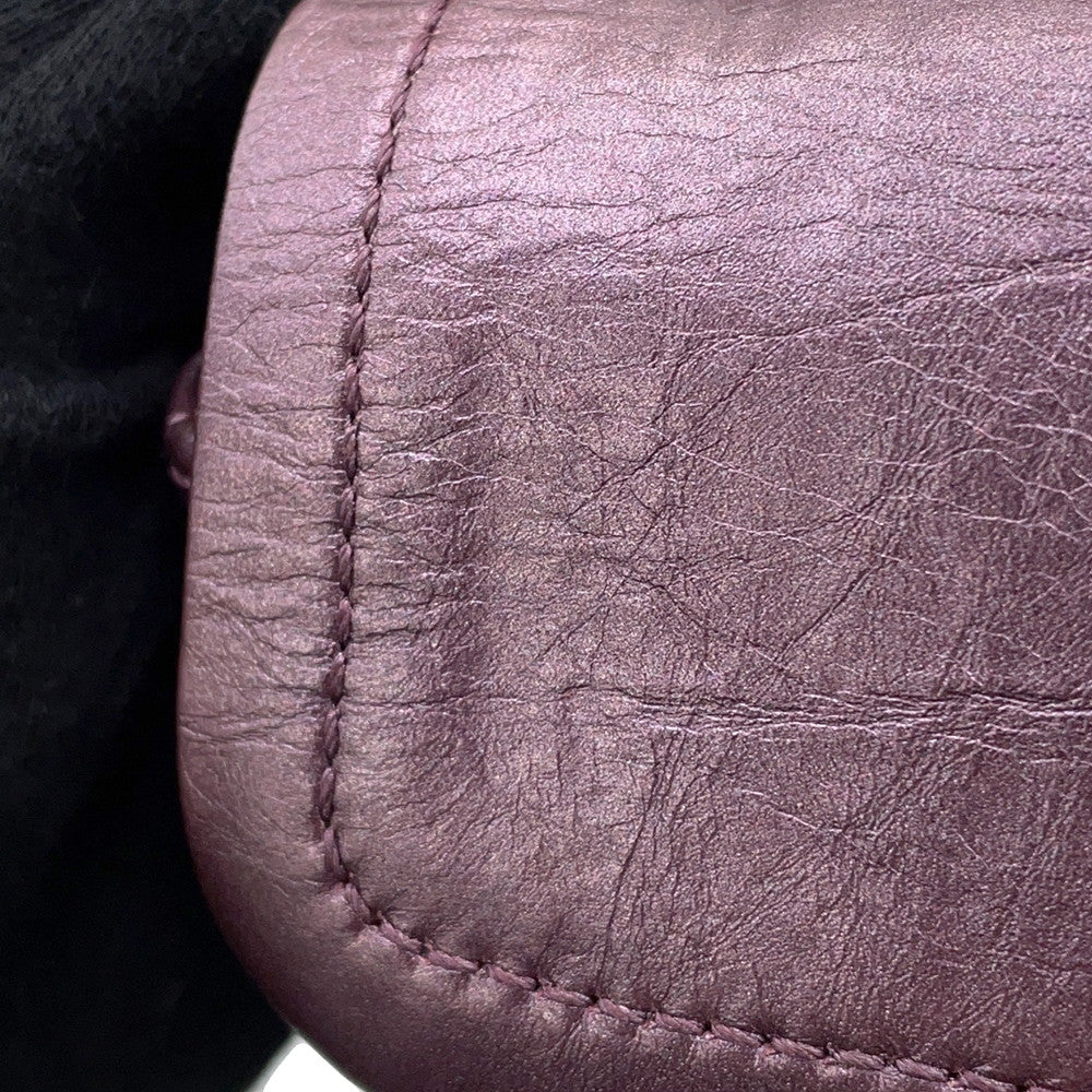 CHANEL 2.55 ChainShoulder Bag MetalicPink Lambskin Size Mini