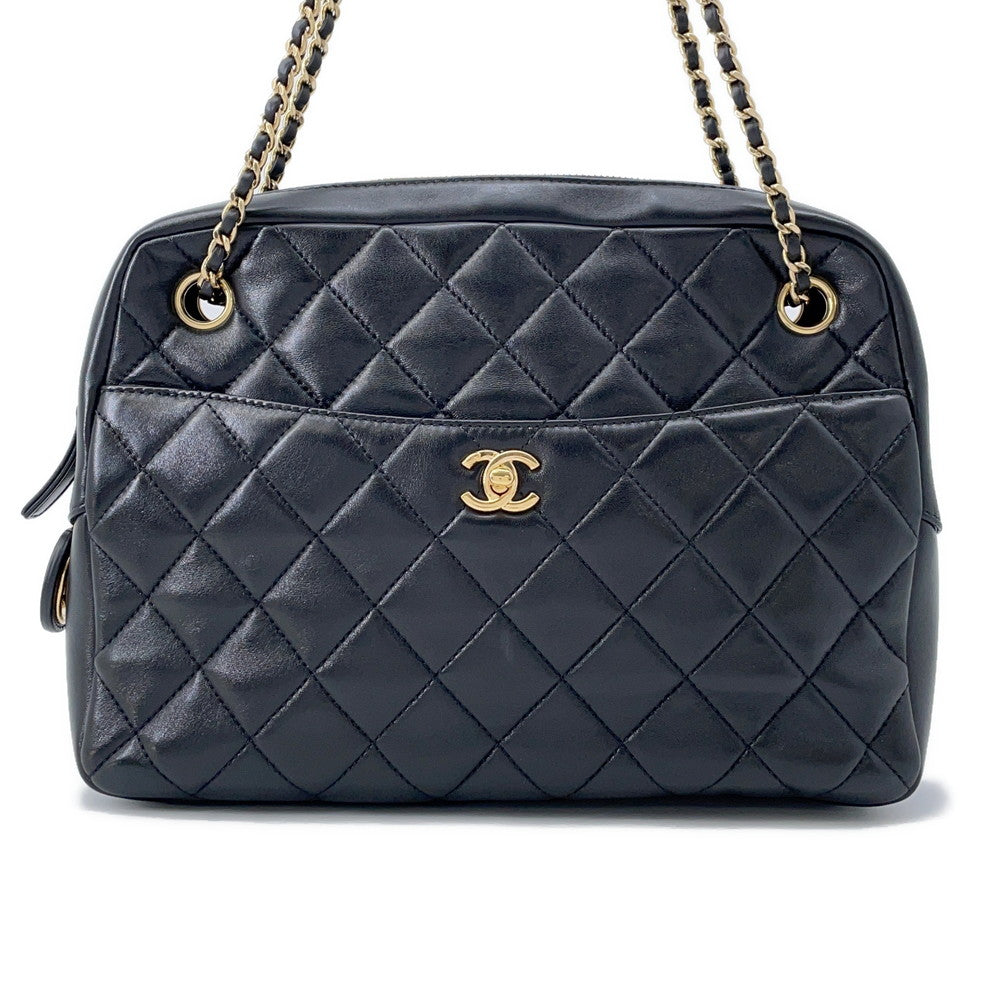 CHANEL Matelasse Camera Case ChainShoulder Bag BlackAS5181 Lambskin