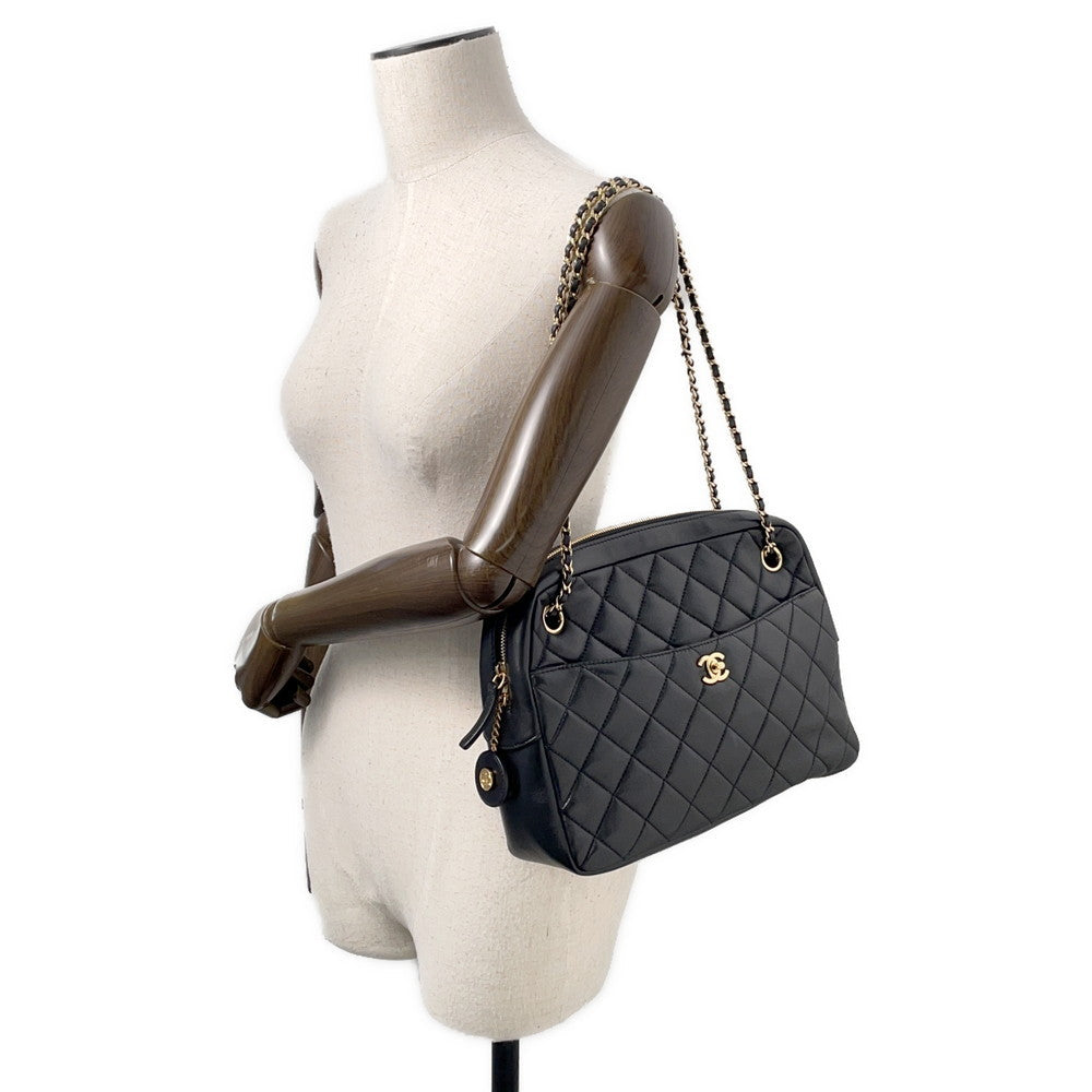 CHANEL Matelasse Camera Case ChainShoulder Bag BlackAS5181 Lambskin