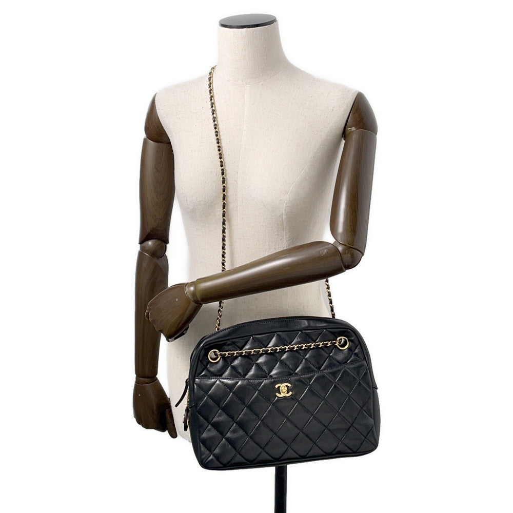 CHANEL Matelasse Camera Case ChainShoulder Bag BlackAS5181 Lambskin