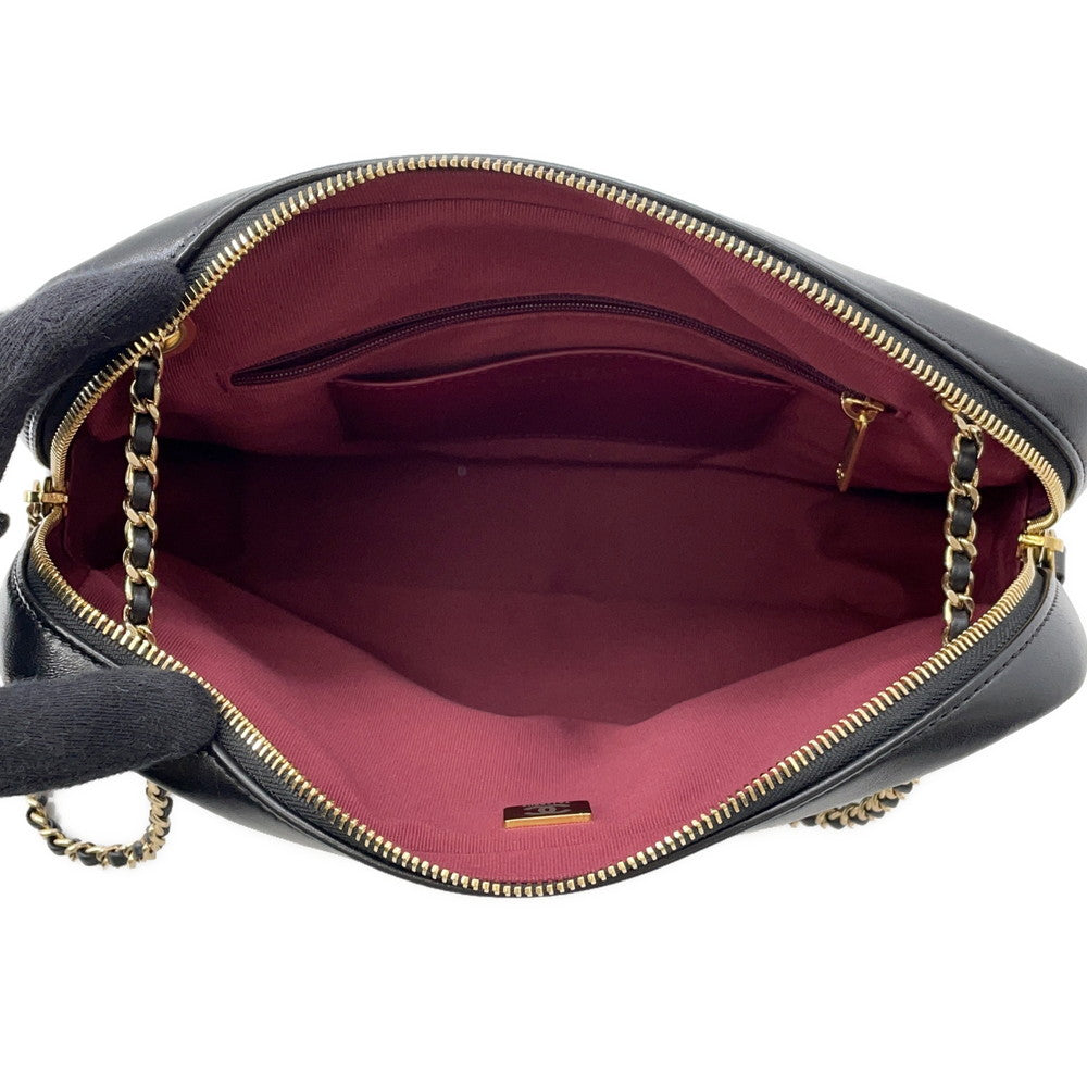CHANEL Matelasse Camera Case ChainShoulder Bag BlackAS5181 Lambskin