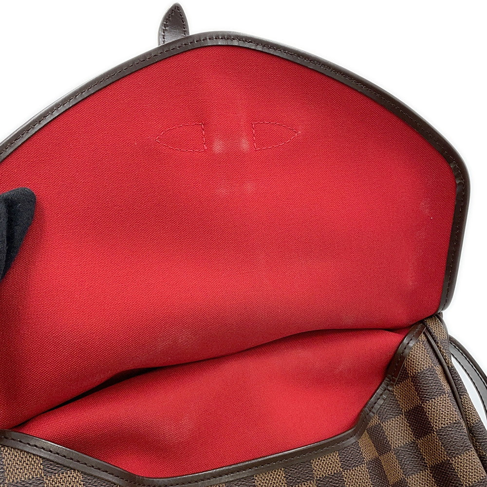 LOUIS VUITTON Saumur SPO RedN48081 Damier Ebene Canvas Size 30