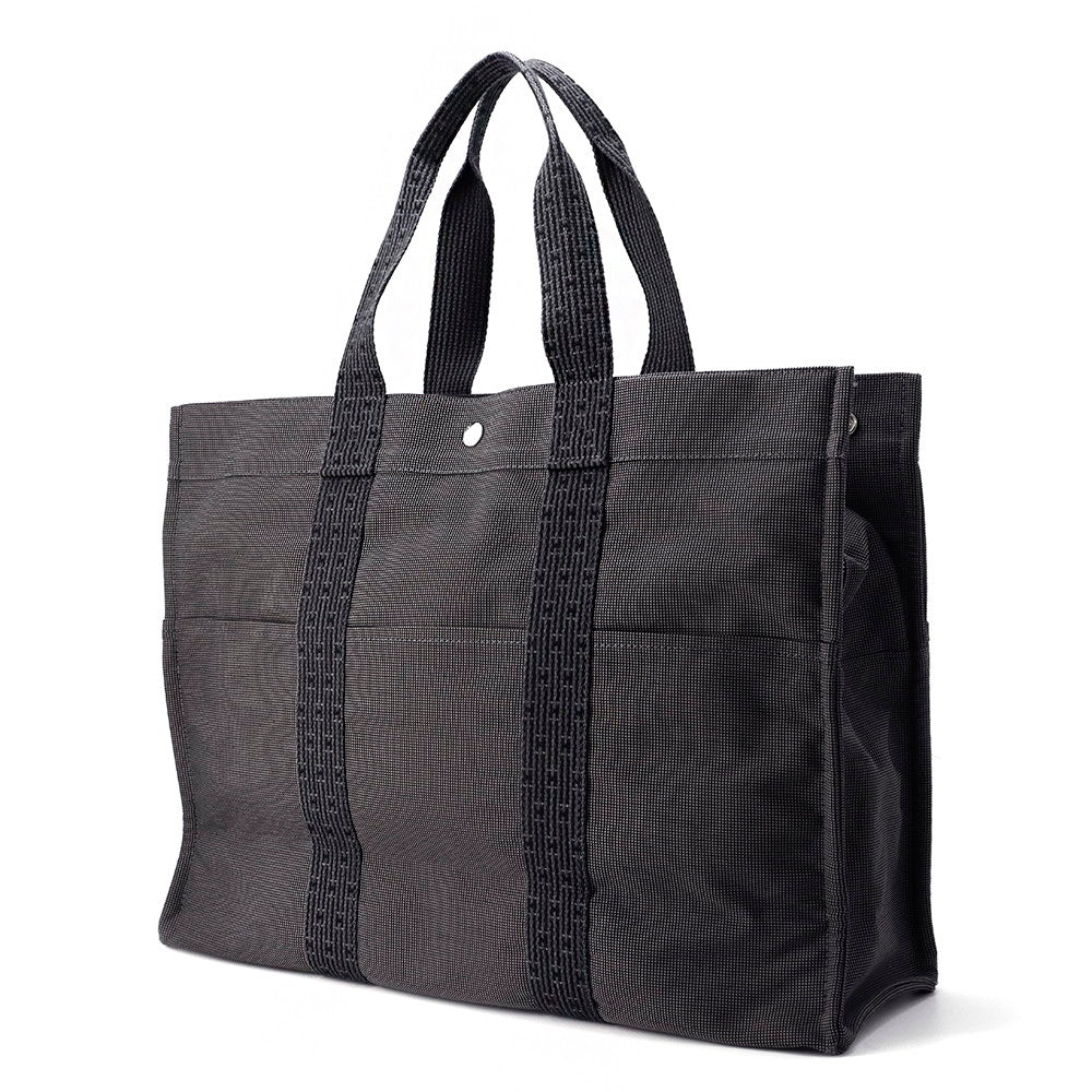 HERMES Her Line Tote Gray Canvas Size GM